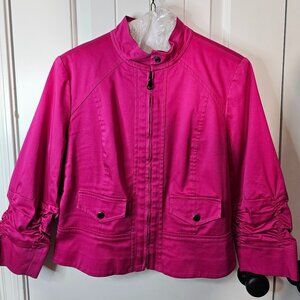 Boston Proper Muse Hot Pink Cropped Jacket SZ 4-6
